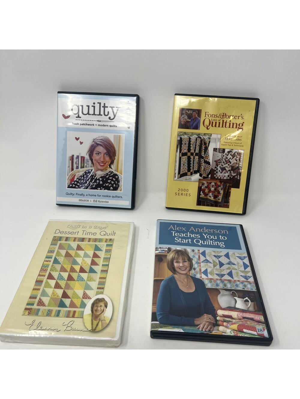 Lot of 4 Quilting Instruction DVDs Alex Anderson Fons Porter Quilty Quilt in Day